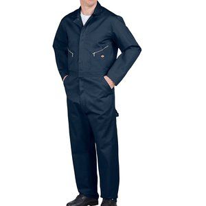NWOT Dickies Mens Deluxe Cotton Long Sleeve Coverall Navy Small REG $90 3D74